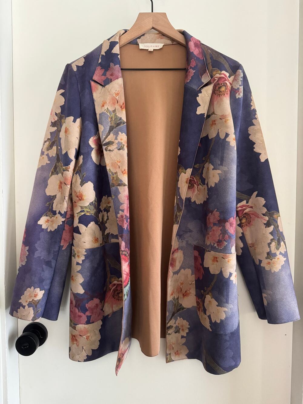 SOLITAIRE ANTHROPOLOGIE open floral blazer - MED